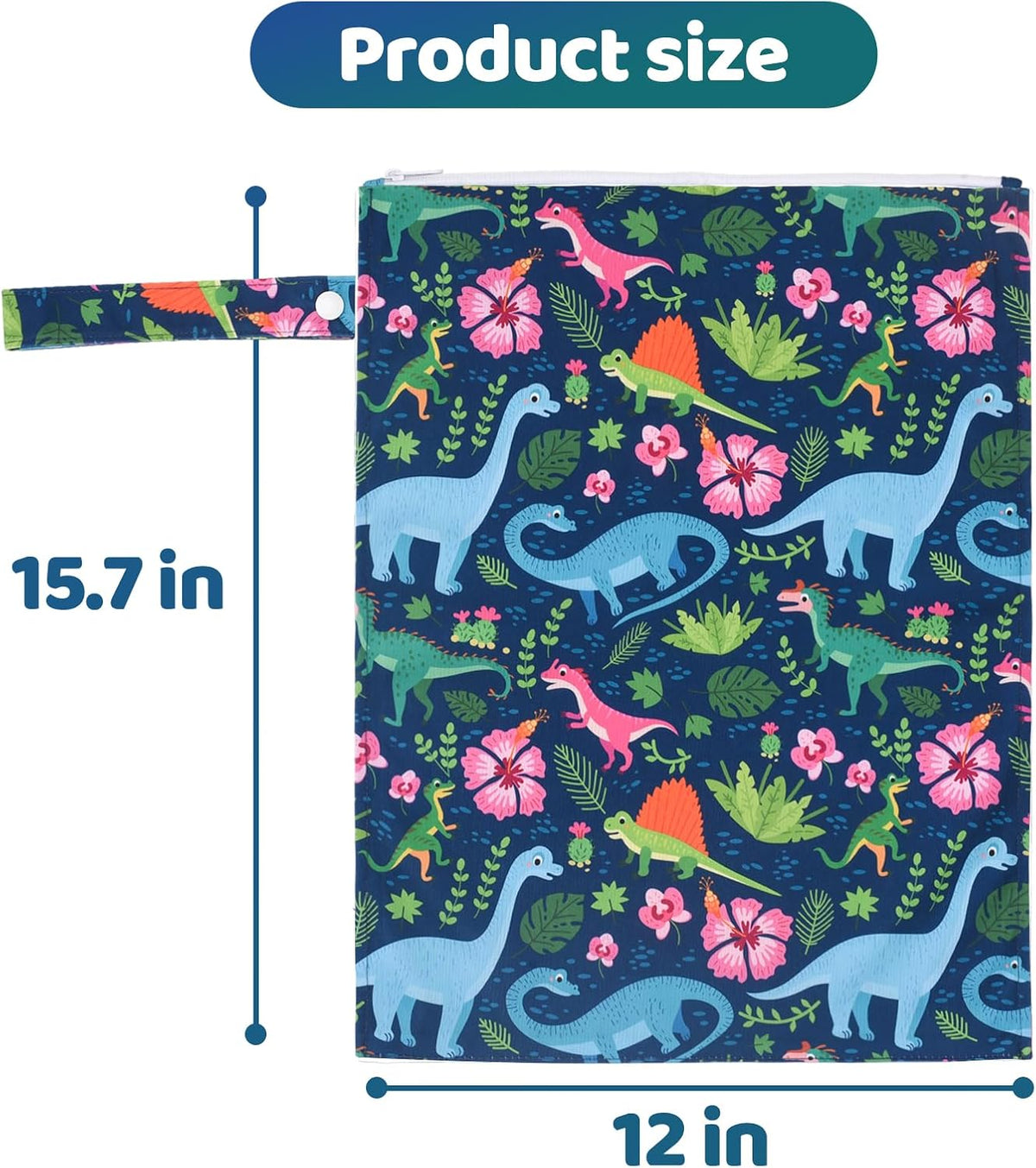 Mess-Proof Waterproof Wet Dry bag,2 Pack Reusable,Wet Bags for Swimsuits & Baby Clothes,Leakproof Wet bag for Travel & Diaper Changes for Baby-Floral