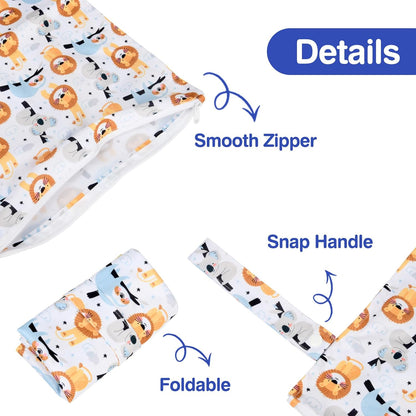 Mess-Proof Waterproof Wet Dry bag,2 Pack Reusable,Wet Bags for Swimsuits & Baby Clothes,Leakproof Wet bag for Travel & Diaper Changes for Baby-Floral