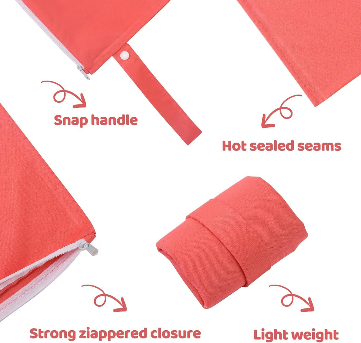 Mess-Proof Waterproof Wet Dry bag,2 Pack Reusable,Wet Bags for Swimsuits & Baby Clothes,Leakproof Wet bag for Travel & Diaper Changes for Baby-Floral
