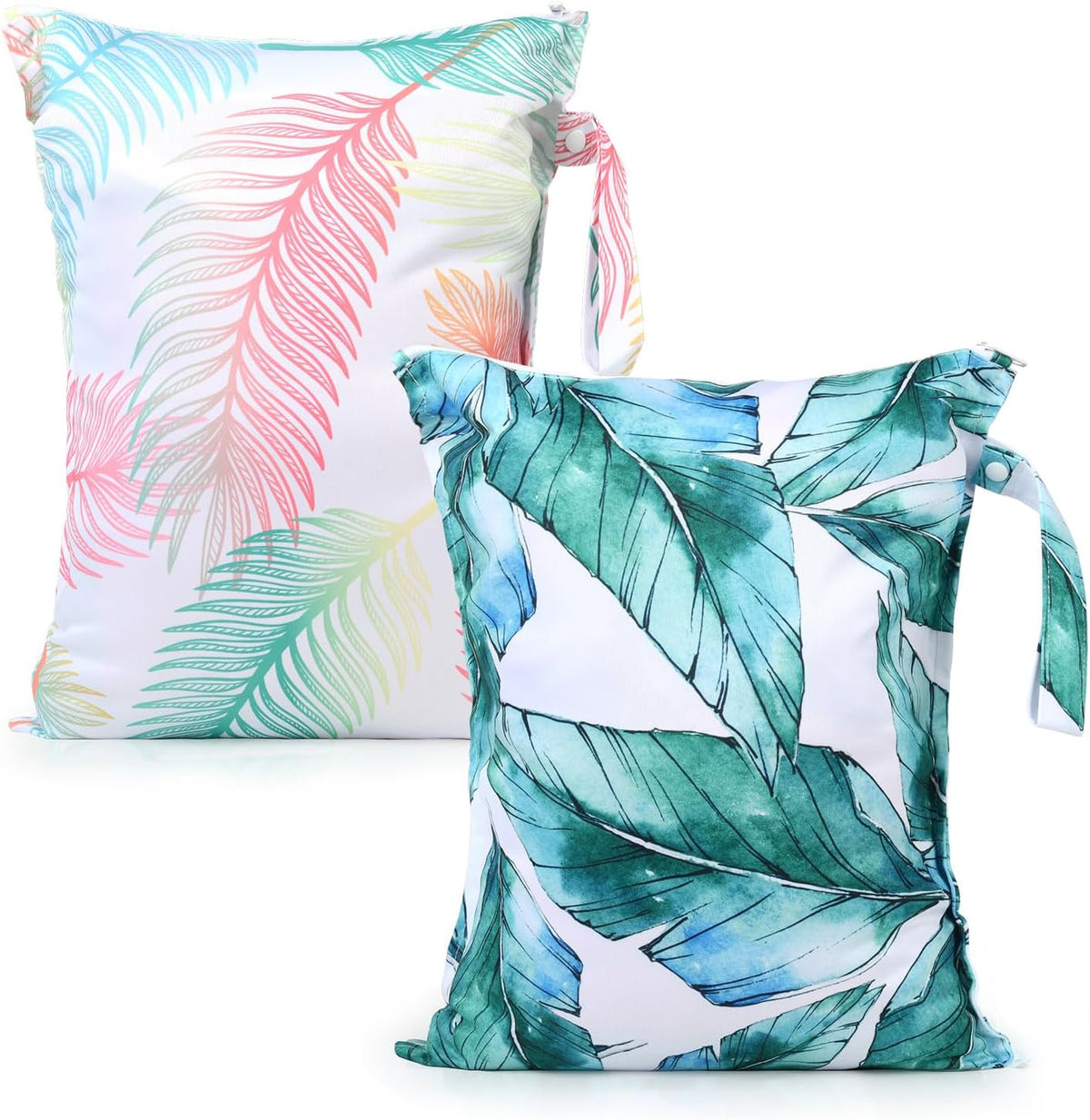 Mess-Proof Waterproof Wet Dry bag,2 Pack Reusable,Wet Bags for Swimsuits & Baby Clothes,Leakproof Wet bag for Travel & Diaper Changes for Baby-Floral