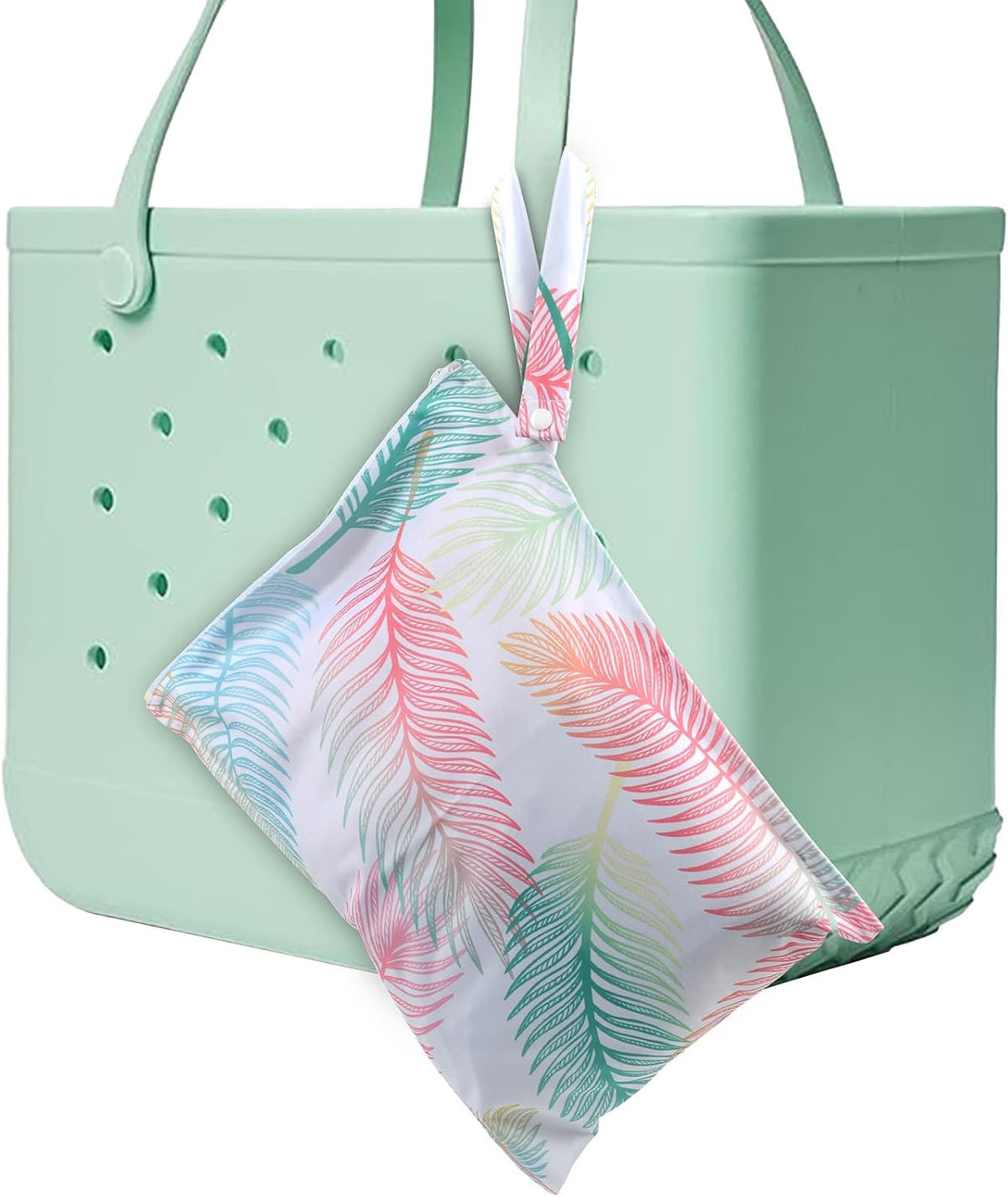 Mess-Proof Waterproof Wet Dry bag,2 Pack Reusable,Wet Bags for Swimsuits & Baby Clothes,Leakproof Wet bag for Travel & Diaper Changes for Baby-Floral
