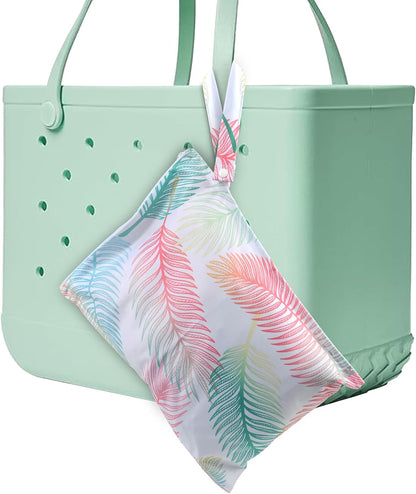 Mess-Proof Waterproof Wet Dry bag,2 Pack Reusable,Wet Bags for Swimsuits & Baby Clothes,Leakproof Wet bag for Travel & Diaper Changes for Baby-Floral