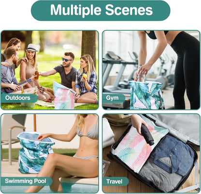 Mess-Proof Waterproof Wet Dry bag,2 Pack Reusable,Wet Bags for Swimsuits & Baby Clothes,Leakproof Wet bag for Travel & Diaper Changes for Baby-Floral