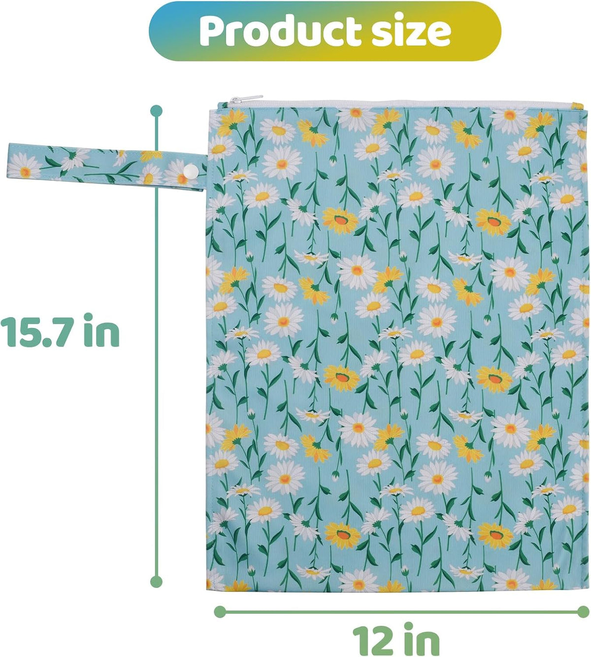 Mess-Proof Waterproof Wet Dry bag,2 Pack Reusable,Wet Bags for Swimsuits & Baby Clothes,Leakproof Wet bag for Travel & Diaper Changes for Baby-Floral