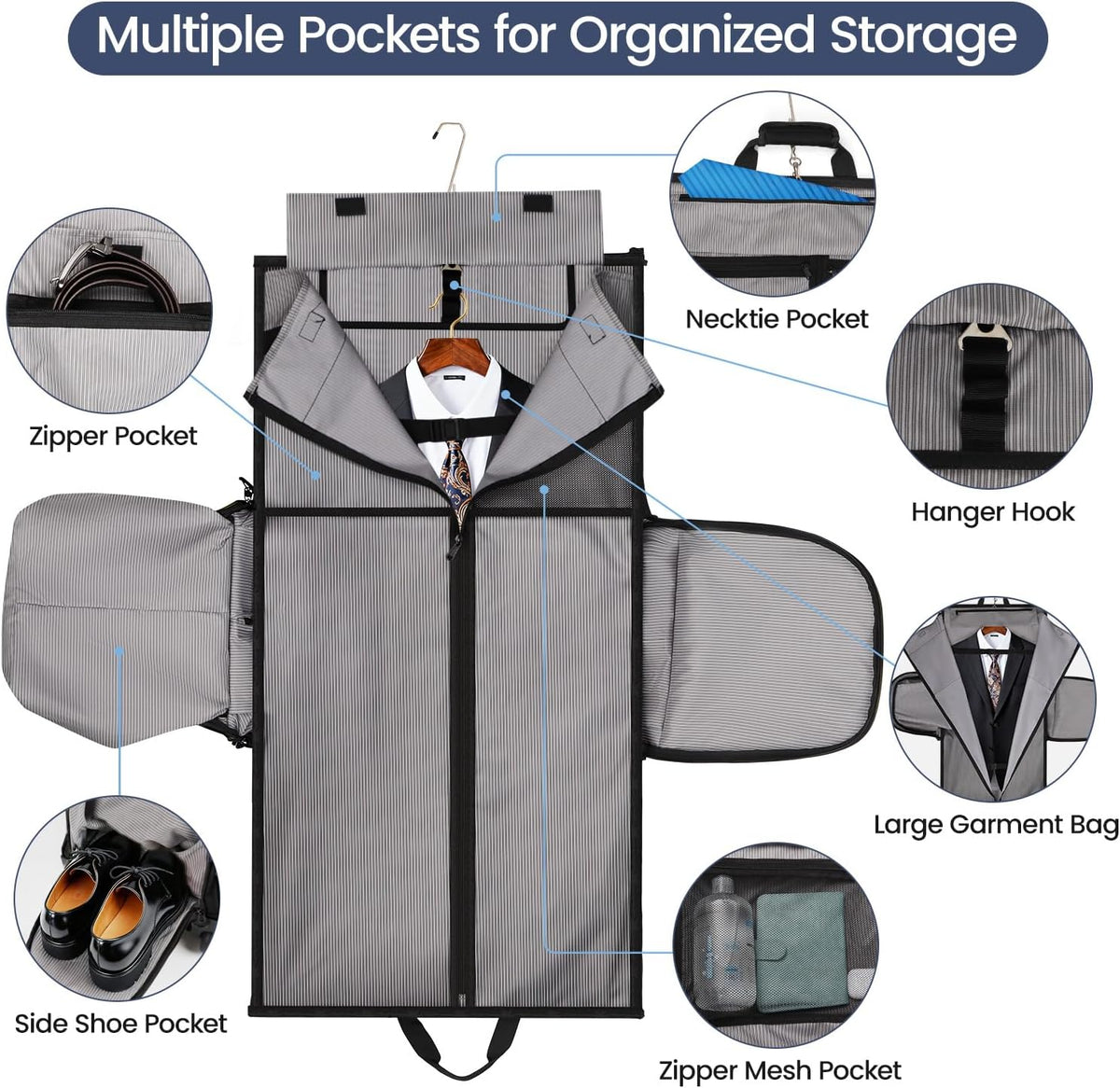 2 in 1 Rolling Garment Bag with Wheels,Overnight Bags with Wheels,Rolling Duffle Bag w/Shoes Compartment Hanging Suit Dress,Lightweight and Waterproof,Green