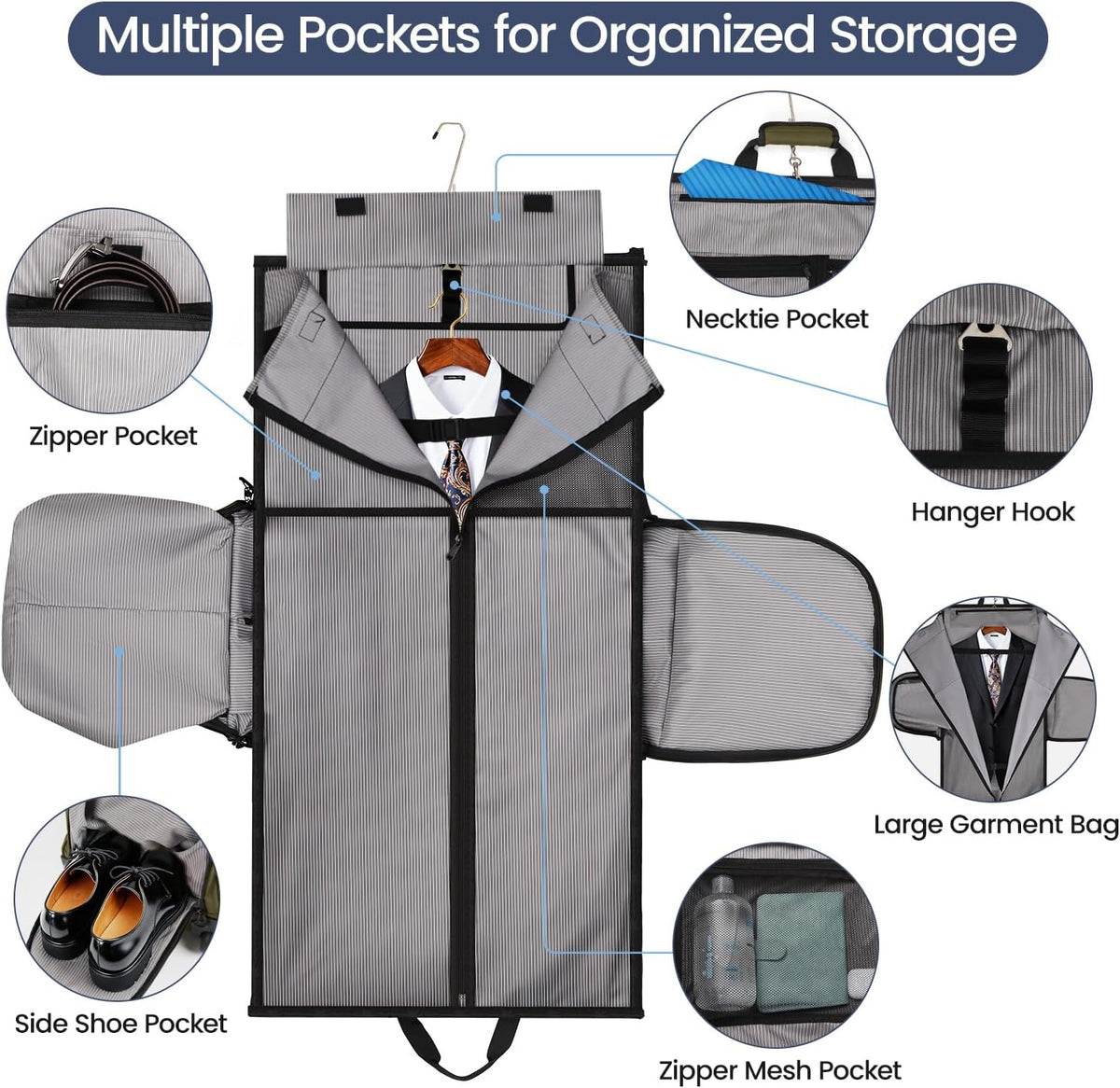 2 in 1 Rolling Garment Bag with Wheels,Overnight Bags with Wheels,Rolling Duffle Bag w/Shoes Compartment Hanging Suit Dress,Lightweight and Waterproof,Green
