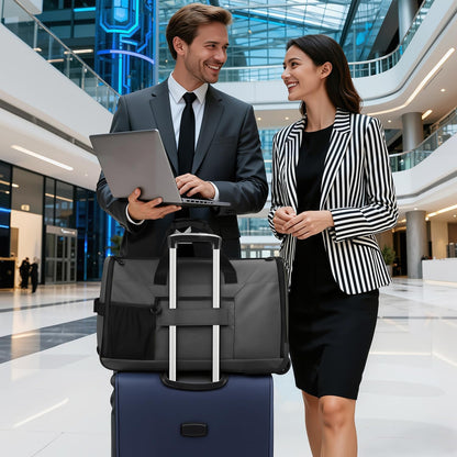 2 in 1 Rolling Garment Bag with Wheels,Overnight Bags with Wheels,Rolling Duffle Bag w/Shoes Compartment Hanging Suit Dress,Lightweight and Waterproof,Green