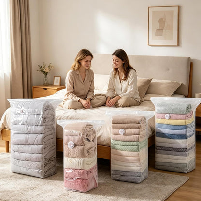 Compression Packing Cube | Reusable Space Saver No Pump - Compression Laundry Bags,for Travel Lugggage Suitcase Home Closet Wardrobe Dorm College