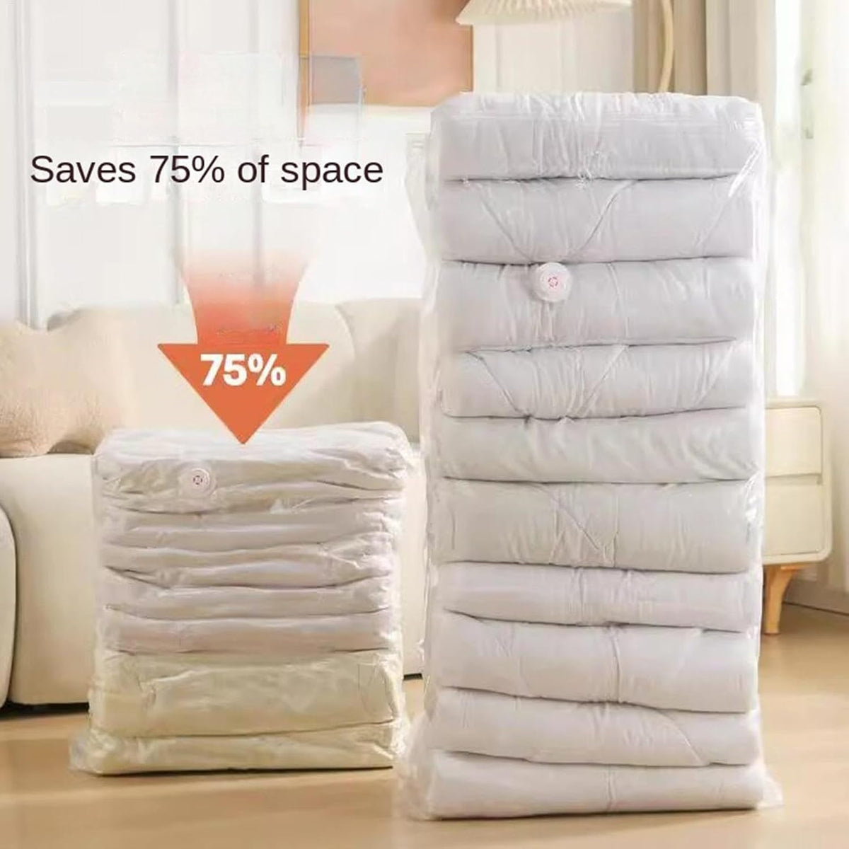 Compression Packing Cube | Reusable Space Saver No Pump - Compression Laundry Bags,for Travel Lugggage Suitcase Home Closet Wardrobe Dorm College