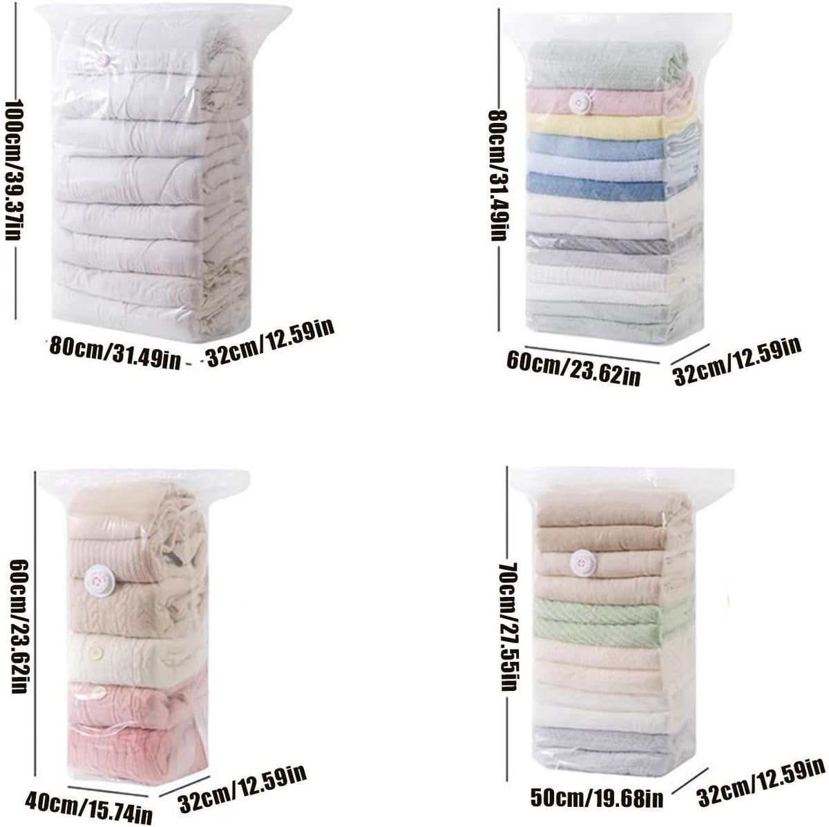 Compression Packing Cube | Reusable Space Saver No Pump - Compression Laundry Bags,for Travel Lugggage Suitcase Home Closet Wardrobe Dorm College