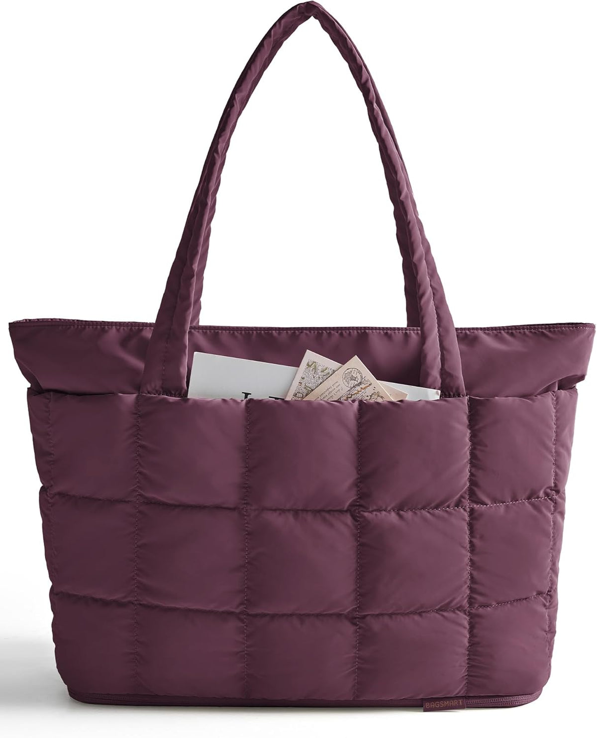Expandable Tote Bag for Women, Puffer Work Tote Handbag, Quilted Carry On Bag for Travel Gym