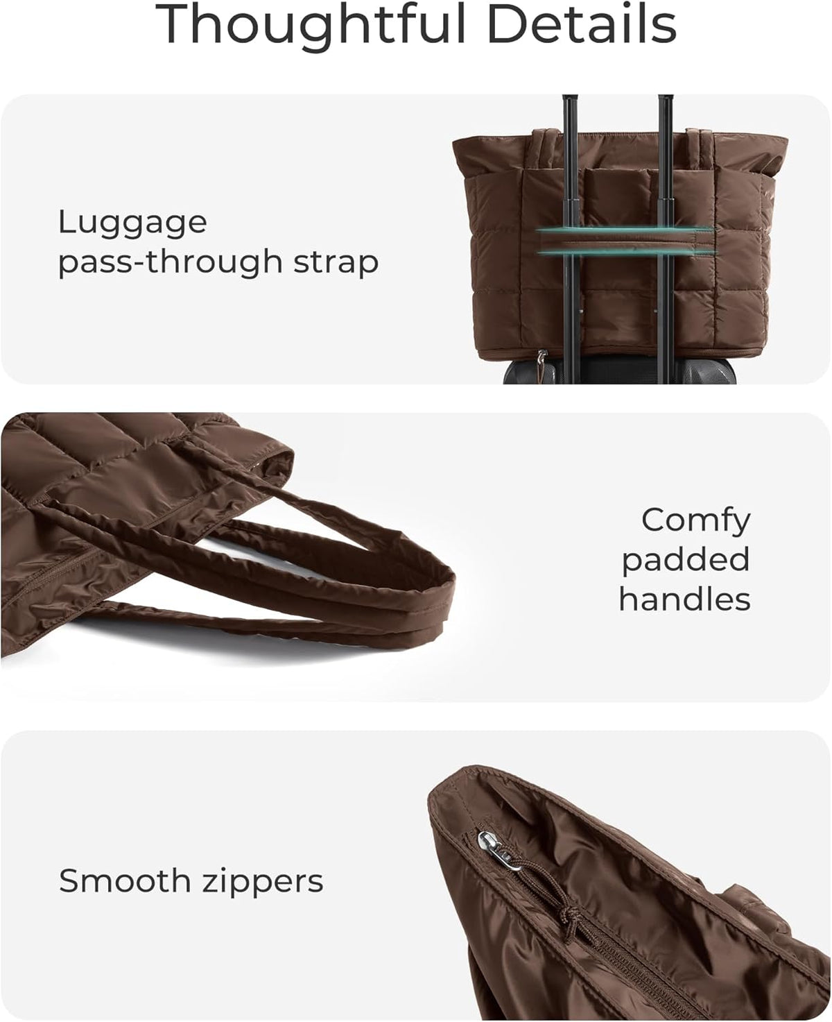 Expandable Tote Bag for Women, Puffer Work Tote Handbag, Quilted Carry On Bag for Travel Gym