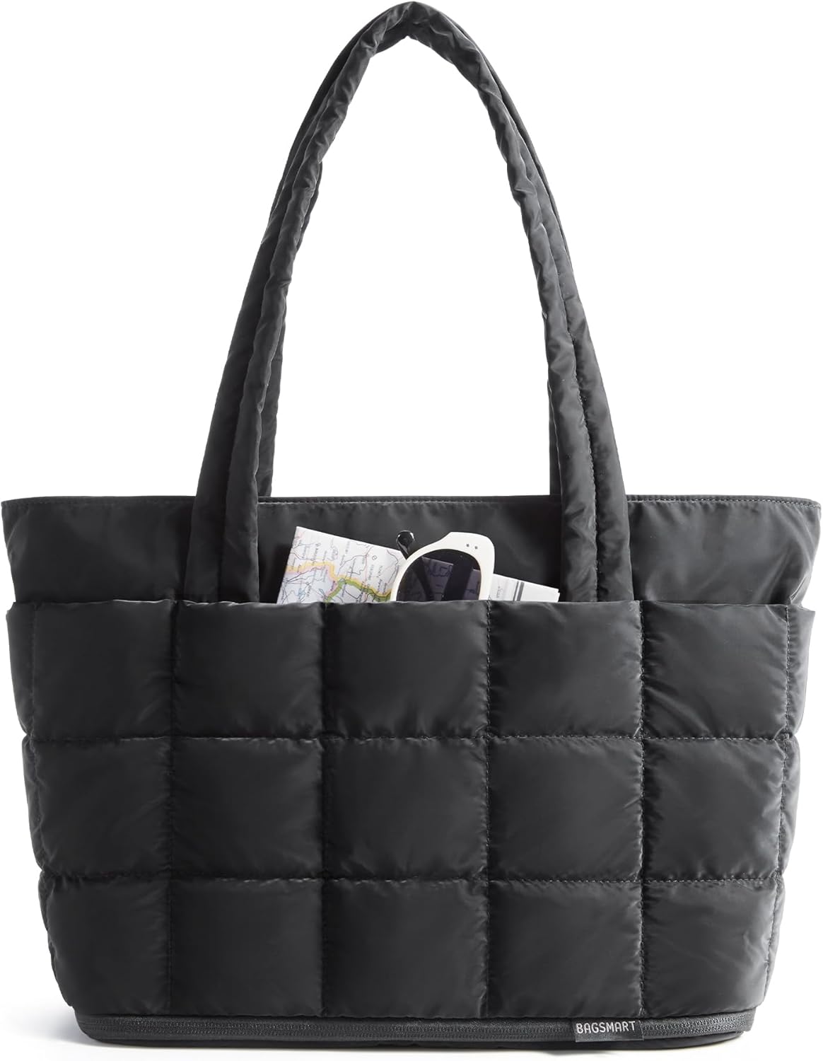 Expandable Tote Bag for Women, Puffer Work Tote Handbag, Quilted Carry On Bag for Travel Gym