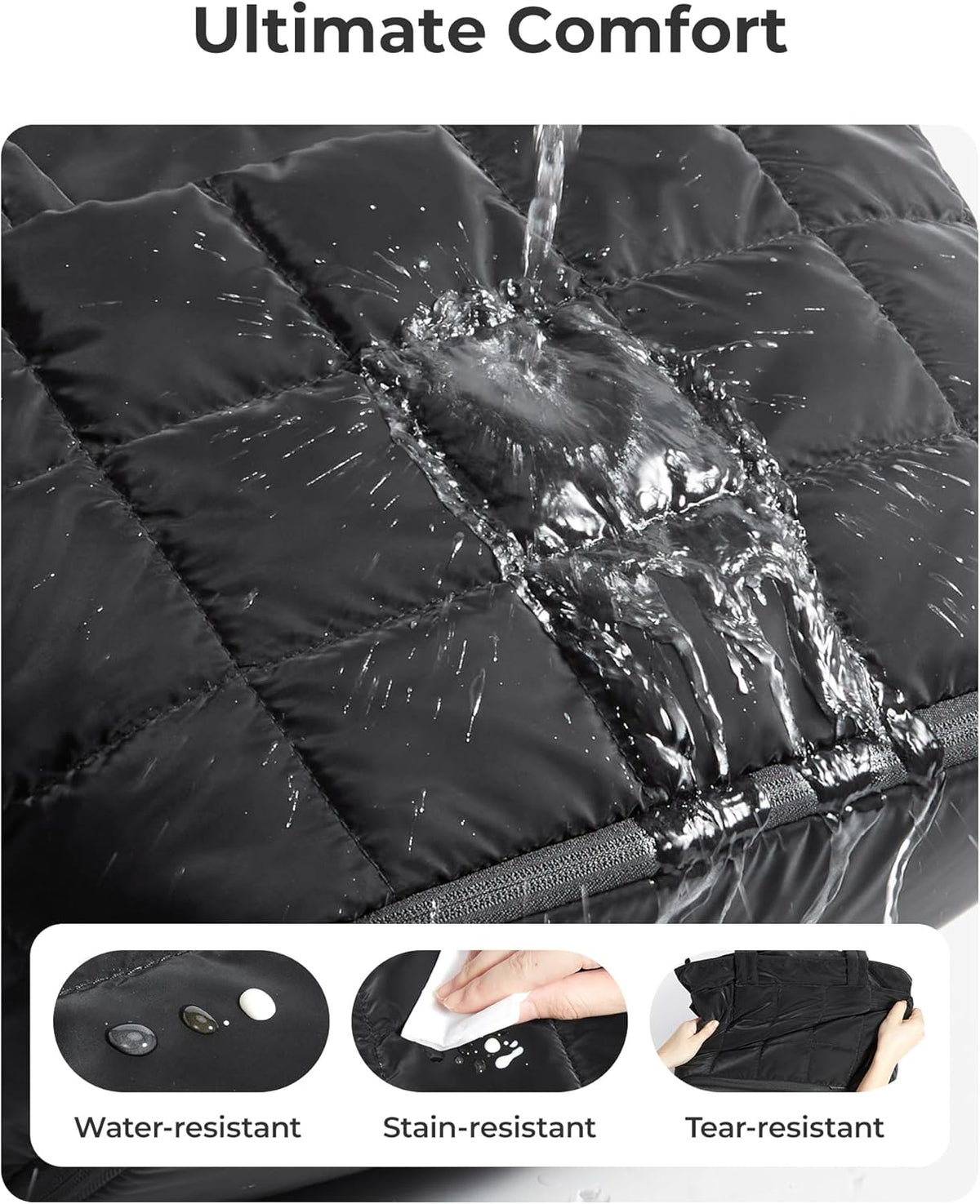 Expandable Tote Bag for Women, Puffer Work Tote Handbag, Quilted Carry On Bag for Travel Gym