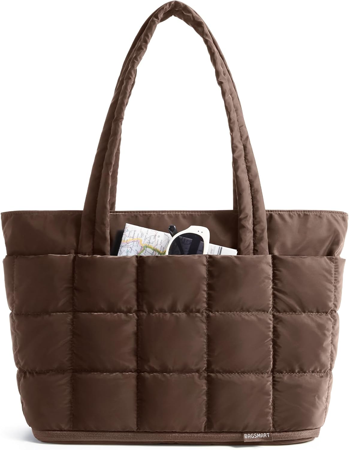 Expandable Tote Bag for Women, Puffer Work Tote Handbag, Quilted Carry On Bag for Travel Gym
