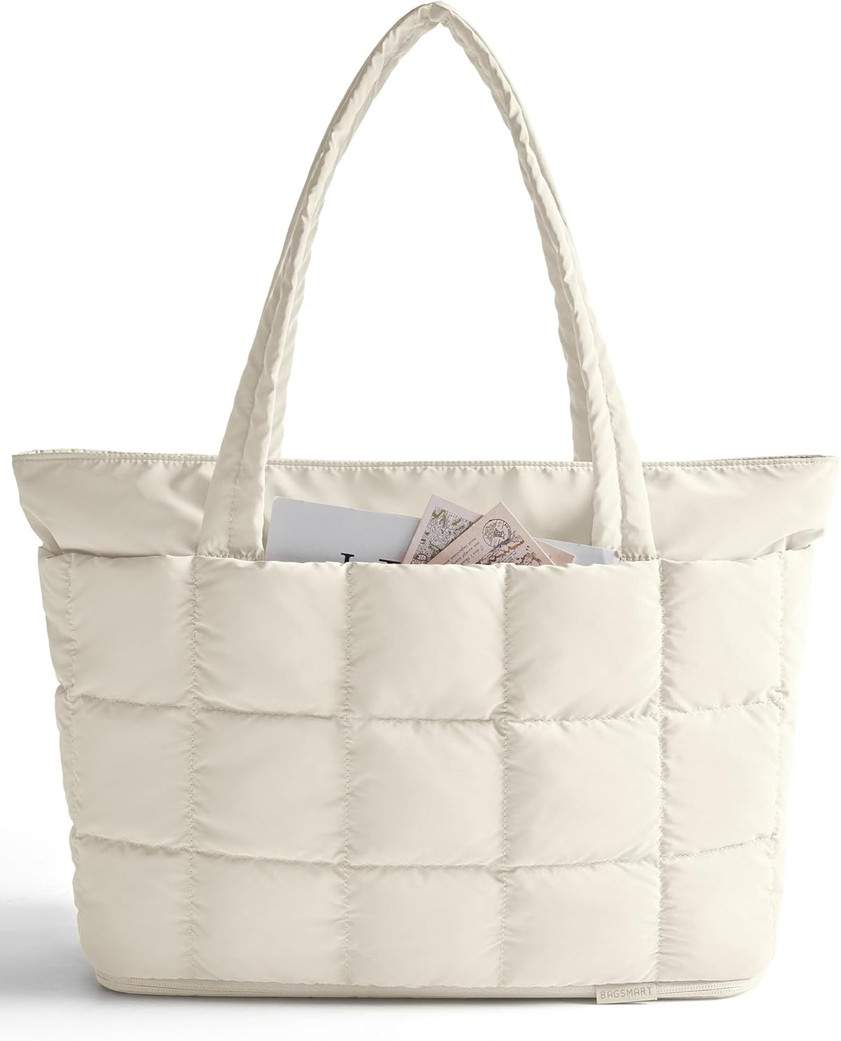 Expandable Tote Bag for Women, Puffer Work Tote Handbag, Quilted Carry On Bag for Travel Gym