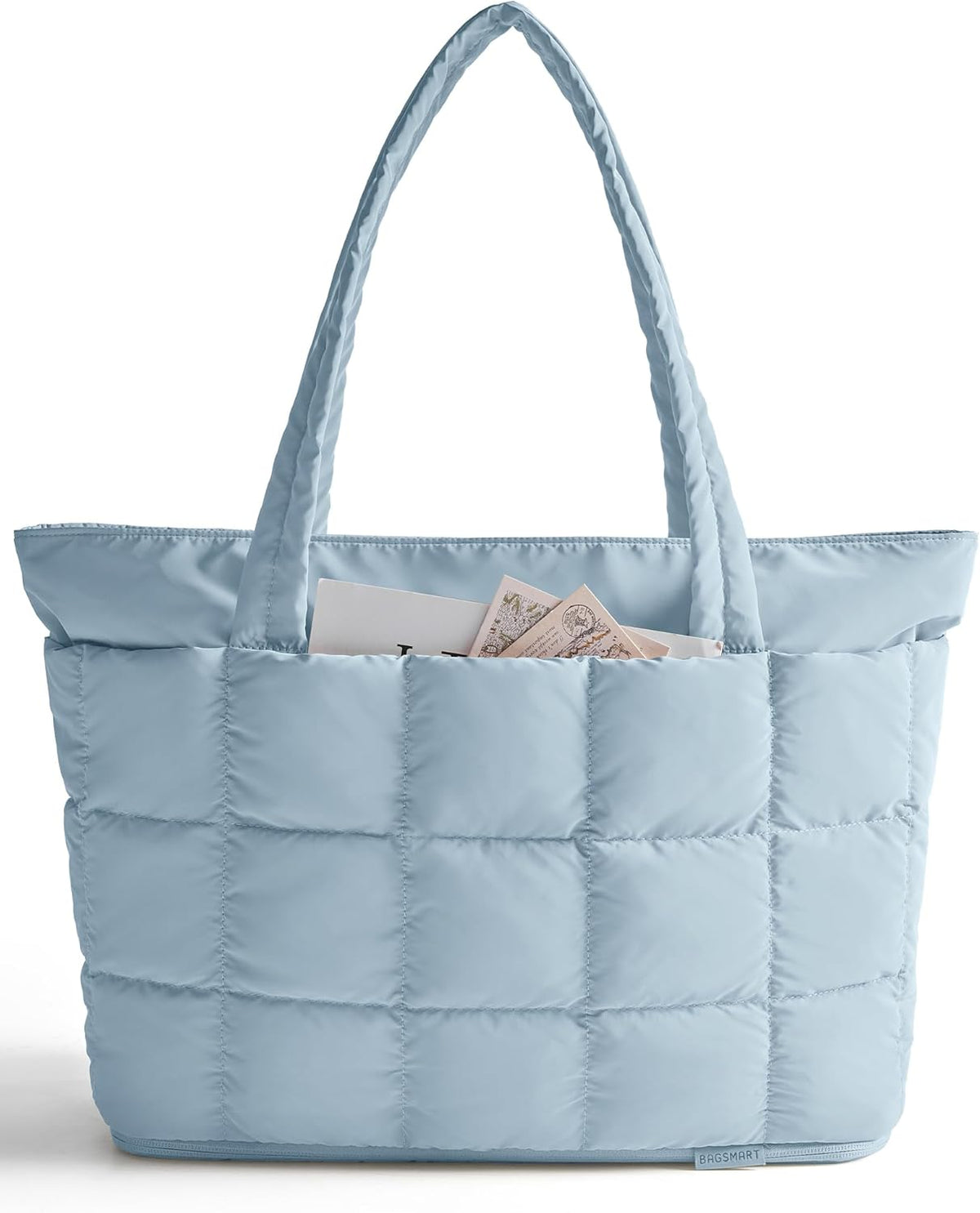 Expandable Tote Bag for Women, Puffer Work Tote Handbag, Quilted Carry On Bag for Travel Gym