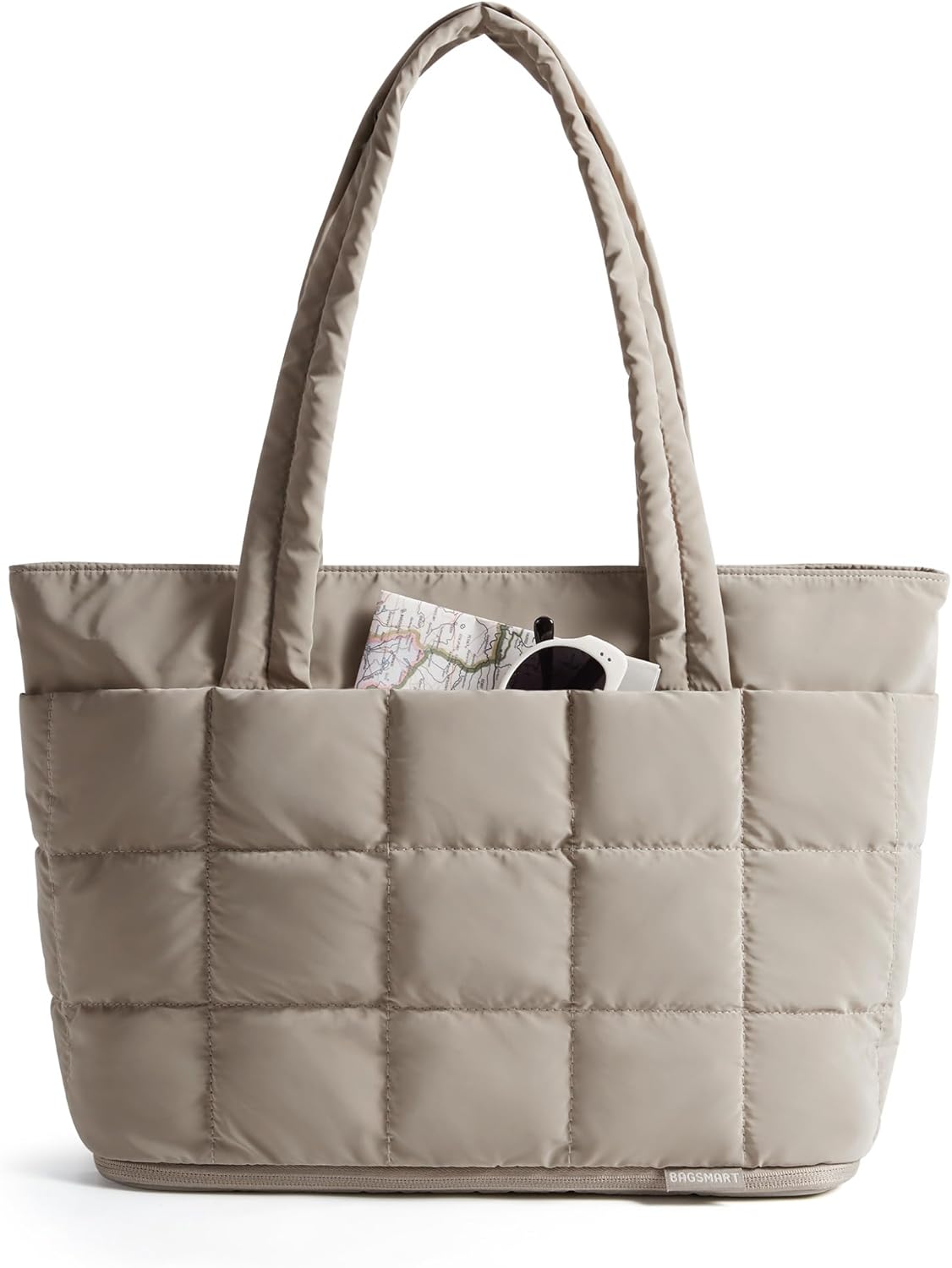 Expandable Tote Bag for Women, Puffer Work Tote Handbag, Quilted Carry On Bag for Travel Gym