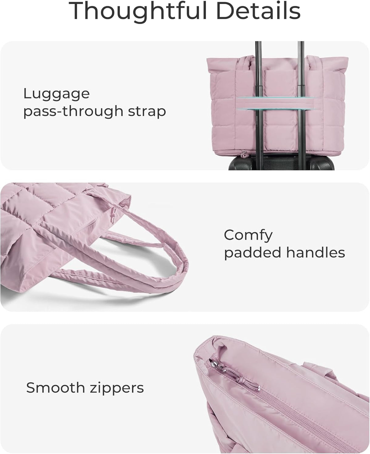 Expandable Tote Bag for Women, Puffer Work Tote Handbag, Quilted Carry On Bag for Travel Gym