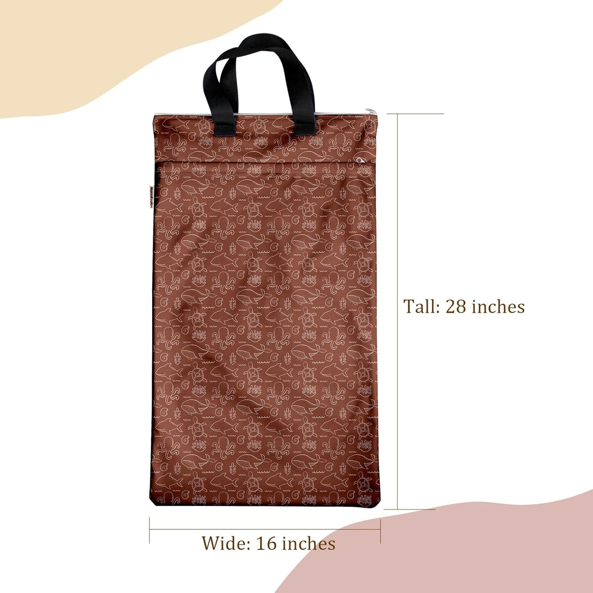 Reusable Hanging Wet Dry Bags for Baby Items, Cloth Diapers, Swimsuits, Travel, Gym Clothes, Beach, Pump Parts, Toiletries, Two Zippered Pockets, 2 Pack (W006L)