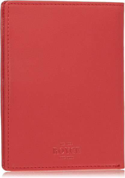 Royce Leather Rfid Blocking Bifold Passport Currency Travel Wallet Bi-Fold Wallet, Brown
