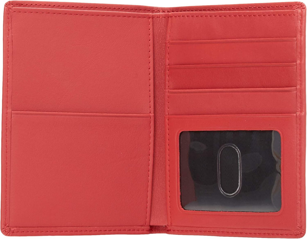 Royce Leather Rfid Blocking Bifold Passport Currency Travel Wallet Bi-Fold Wallet, Brown