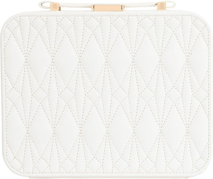 Travel Jewelry Case Large, Jewelry Box Large Jewelry Travel Organizer Jewelry Case with Handle, Best Gift for women Girls, Grey