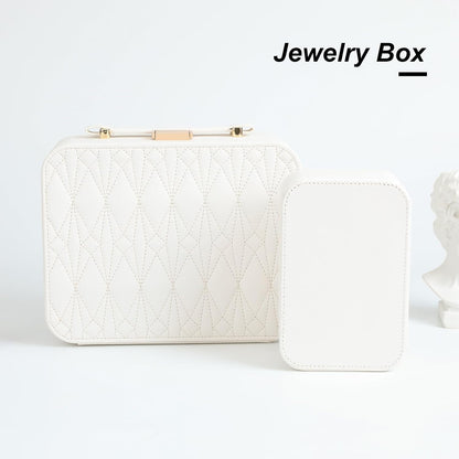 Travel Jewelry Case Large, Jewelry Box Large Jewelry Travel Organizer Jewelry Case with Handle, Best Gift for women Girls, Grey