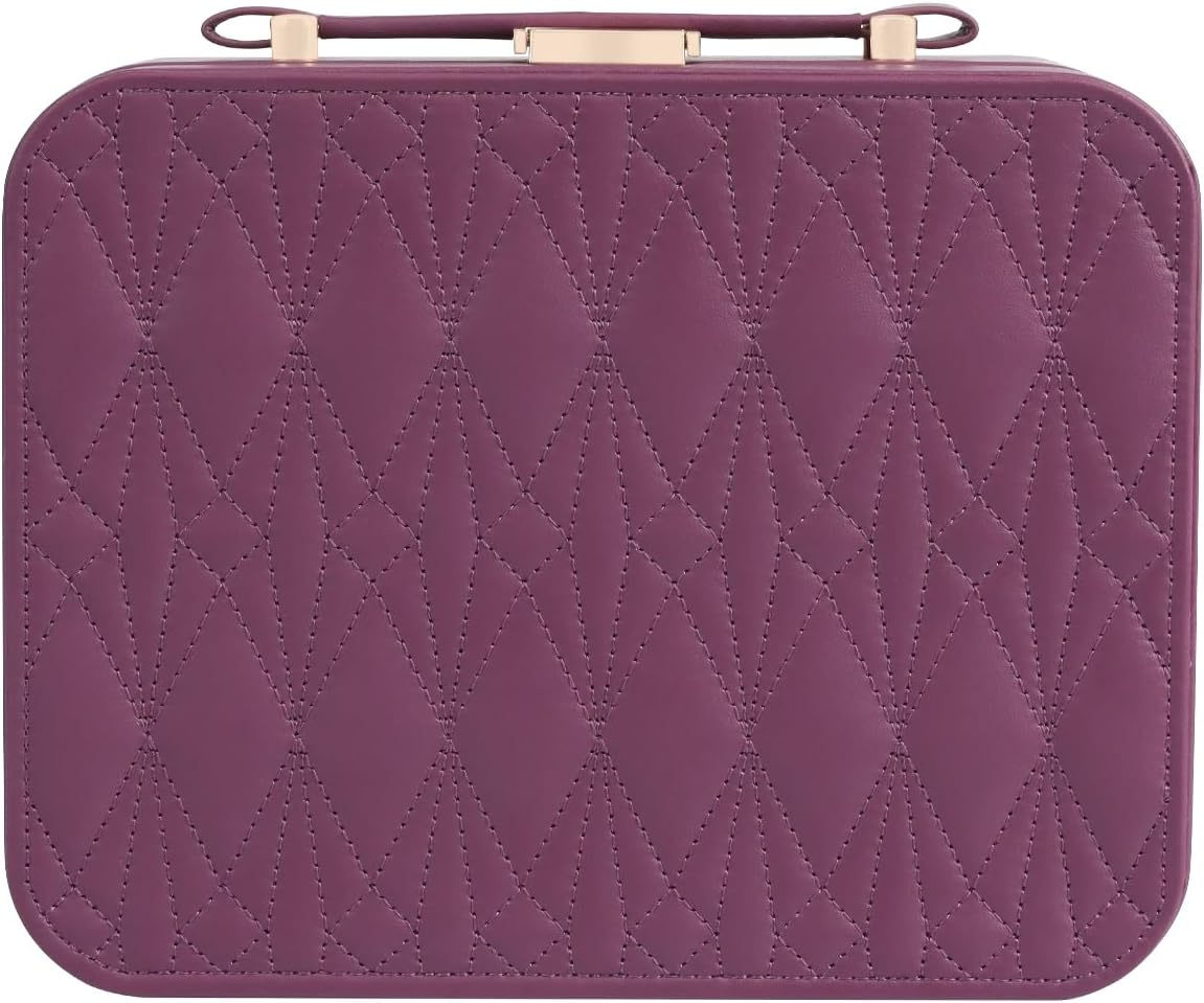 Travel Jewelry Case Large, Jewelry Box Large Jewelry Travel Organizer Jewelry Case with Handle, Best Gift for women Girls, Grey