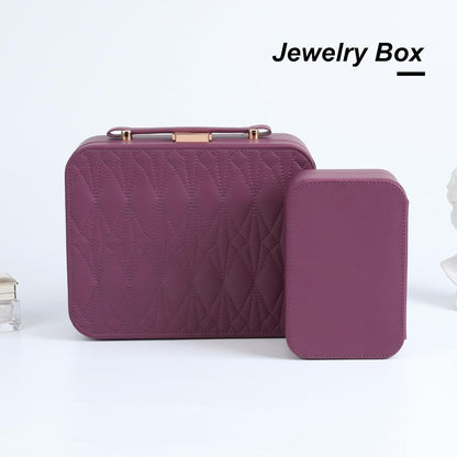 Travel Jewelry Case Large, Jewelry Box Large Jewelry Travel Organizer Jewelry Case with Handle, Best Gift for women Girls, Grey