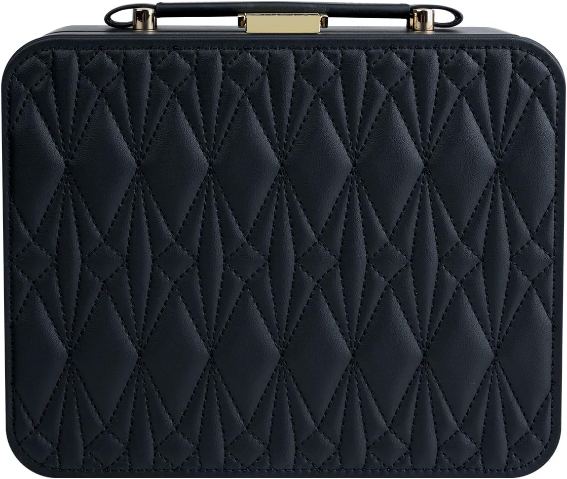 Travel Jewelry Case Large, Jewelry Box Large Jewelry Travel Organizer Jewelry Case with Handle, Best Gift for women Girls, Grey