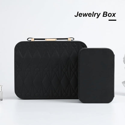 Travel Jewelry Case Large, Jewelry Box Large Jewelry Travel Organizer Jewelry Case with Handle, Best Gift for women Girls, Grey