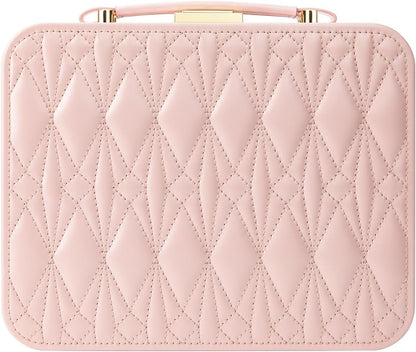 Travel Jewelry Case Large, Jewelry Box Large Jewelry Travel Organizer Jewelry Case with Handle, Best Gift for women Girls, Grey