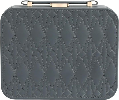 Travel Jewelry Case Large, Jewelry Box Large Jewelry Travel Organizer Jewelry Case with Handle, Best Gift for women Girls, Grey