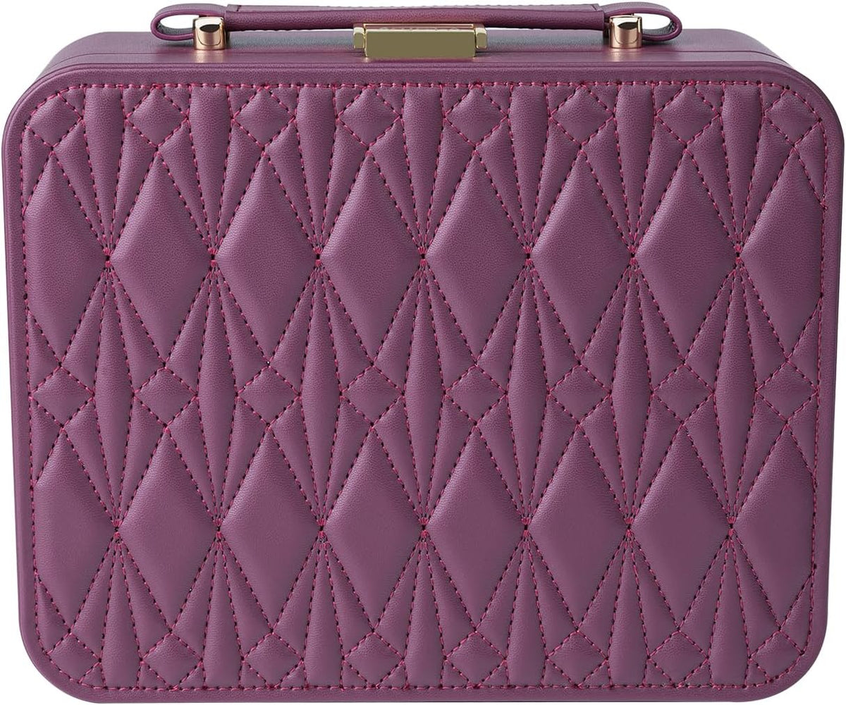 Travel Jewelry Case Large, Jewelry Box Large Jewelry Travel Organizer Jewelry Case with Handle, Best Gift for women Girls, Grey