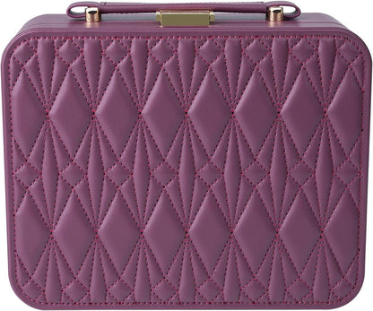 Travel Jewelry Case Large, Jewelry Box Large Jewelry Travel Organizer Jewelry Case with Handle, Best Gift for women Girls, Grey