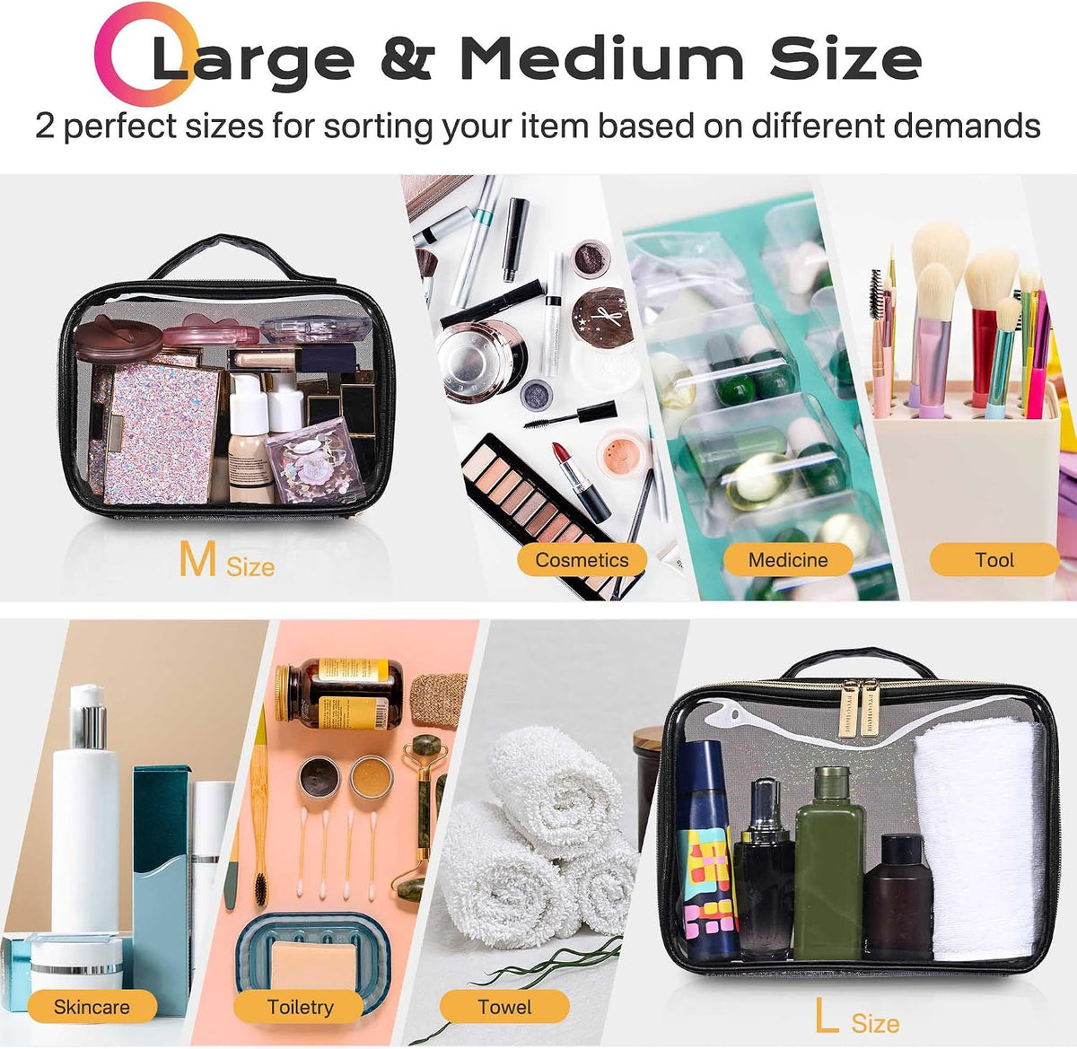 Makeup Bag Plush Makeup Case Open Flat Travel Toiletry | Accessories Organizer Cosmetic Bag With Handle and Divider Flat Lay make up bag for Cosmetics Brushes Toiletry Jewelry, Pink