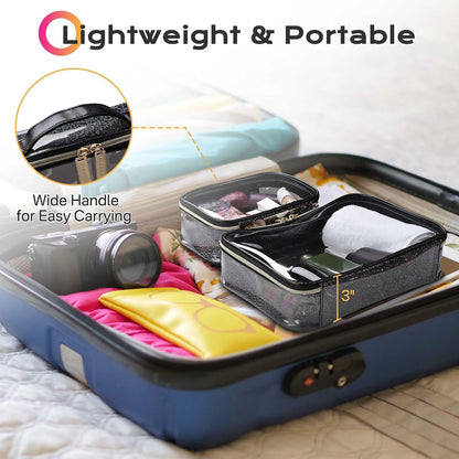 Makeup Bag Plush Makeup Case Open Flat Travel Toiletry | Accessories Organizer Cosmetic Bag With Handle and Divider Flat Lay make up bag for Cosmetics Brushes Toiletry Jewelry, Pink