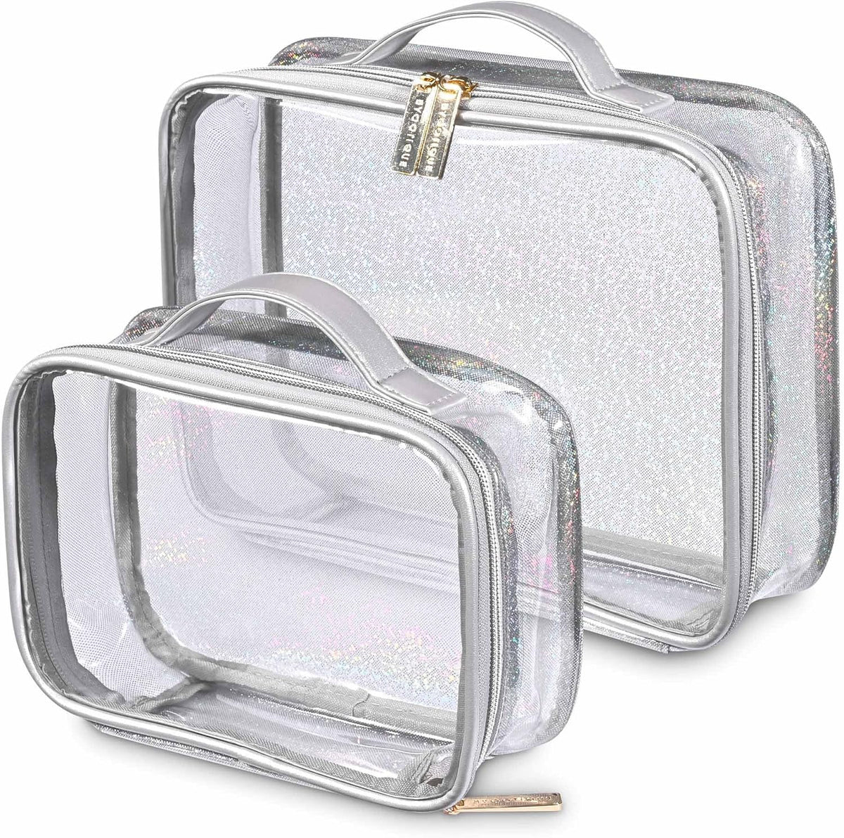 Makeup Bag Plush Makeup Case Open Flat Travel Toiletry | Accessories Organizer Cosmetic Bag With Handle and Divider Flat Lay make up bag for Cosmetics Brushes Toiletry Jewelry, Pink