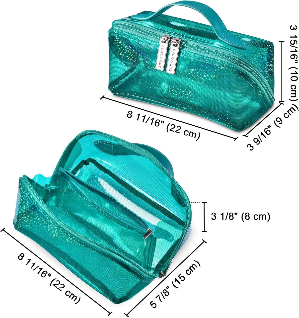 Makeup Bag Plush Makeup Case Open Flat Travel Toiletry | Accessories Organizer Cosmetic Bag With Handle and Divider Flat Lay make up bag for Cosmetics Brushes Toiletry Jewelry, Pink