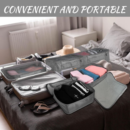 12 Pcs Packing Cubes for Suitcase Travel Luggage Bags Bulk Mesh Organizer Set for Hiking Camping Backpacking Clothes Accessories (Black,XL, L, M Size)