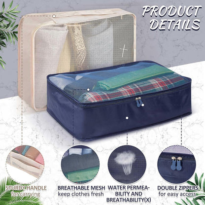 12 Pcs Packing Cubes for Suitcase Travel Luggage Bags Bulk Mesh Organizer Set for Hiking Camping Backpacking Clothes Accessories (Black,XL, L, M Size)