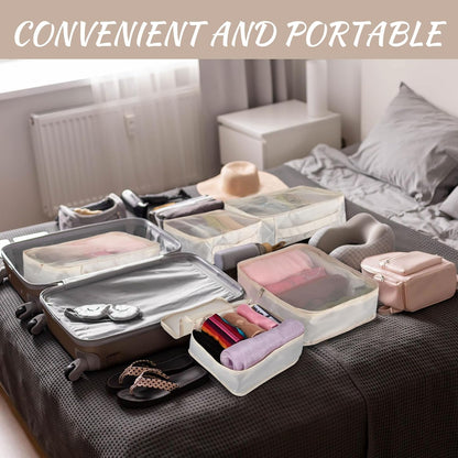 12 Pcs Packing Cubes for Suitcase Travel Luggage Bags Bulk Mesh Organizer Set for Hiking Camping Backpacking Clothes Accessories (Black,XL, L, M Size)
