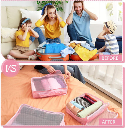 12 Pcs Packing Cubes for Suitcase Travel Luggage Bags Bulk Mesh Organizer Set for Hiking Camping Backpacking Clothes Accessories (Black,XL, L, M Size)