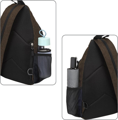Sling Backpack Travel Hiking Daypack, Crossbody Convertible Sling Bag with Front Pocket One Shoulder Chest Bag
