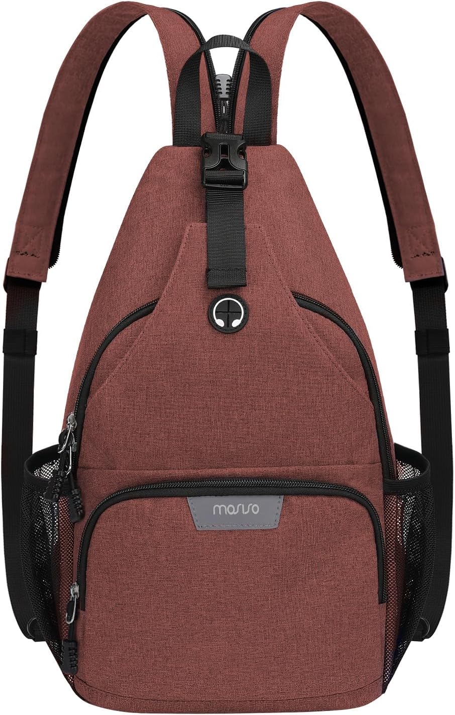 Sling Backpack Travel Hiking Daypack, Crossbody Convertible Sling Bag with Front Pocket One Shoulder Chest Bag