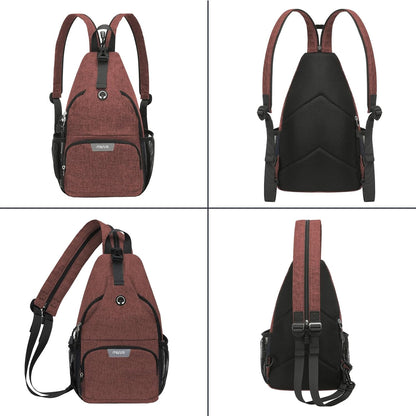 Sling Backpack Travel Hiking Daypack, Crossbody Convertible Sling Bag with Front Pocket One Shoulder Chest Bag