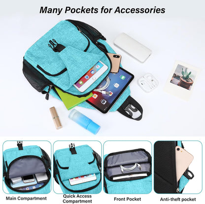 Sling Backpack Travel Hiking Daypack, Crossbody Convertible Sling Bag with Front Pocket One Shoulder Chest Bag
