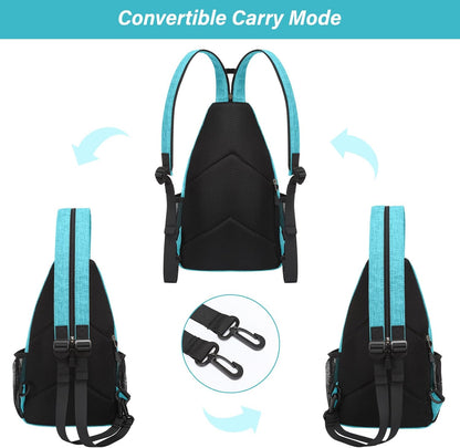 Sling Backpack Travel Hiking Daypack, Crossbody Convertible Sling Bag with Front Pocket One Shoulder Chest Bag