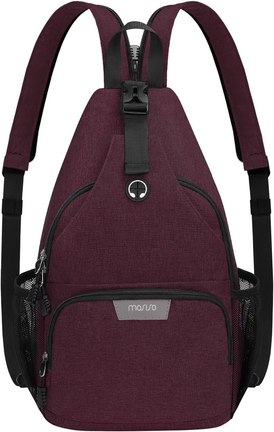 Sling Backpack Travel Hiking Daypack, Crossbody Convertible Sling Bag with Front Pocket One Shoulder Chest Bag